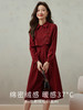 【年终特卖】熙世界新中式改良旗袍红色丝绒连衣裙女秋冬季假两件国风礼服长裙 商品缩略图3