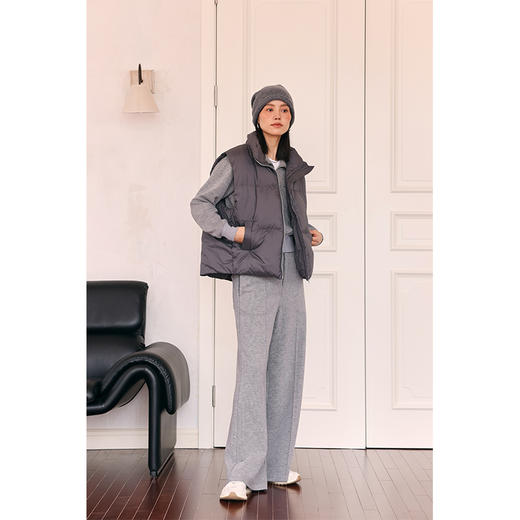 HeyDress立领羽绒马甲女秋冬宽松休闲保暖白鸭绒背心叠穿无袖外套 商品图3