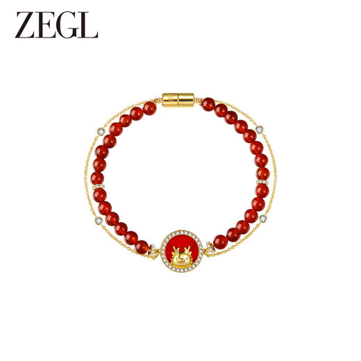 ZEGL设计师本命年龙系列红玛瑙手链女生轻奢小众精致新年礼物手饰 商品图0