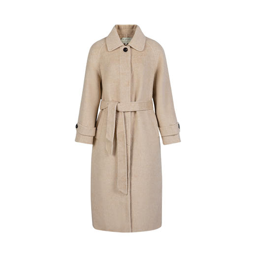 HeyDress复古翻领毛呢外套女秋冬宽松收腰羊毛大衣气质双面呢 商品图4