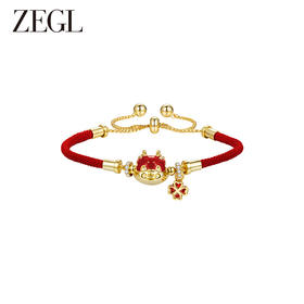 ZEGL设计师本命年龙系列感温变色红绳手链女轻奢小众精致新年手绳