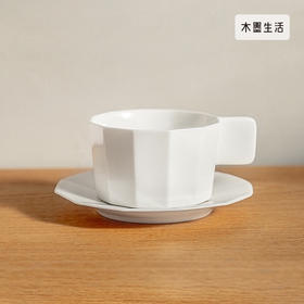 纯白方耳咖啡杯