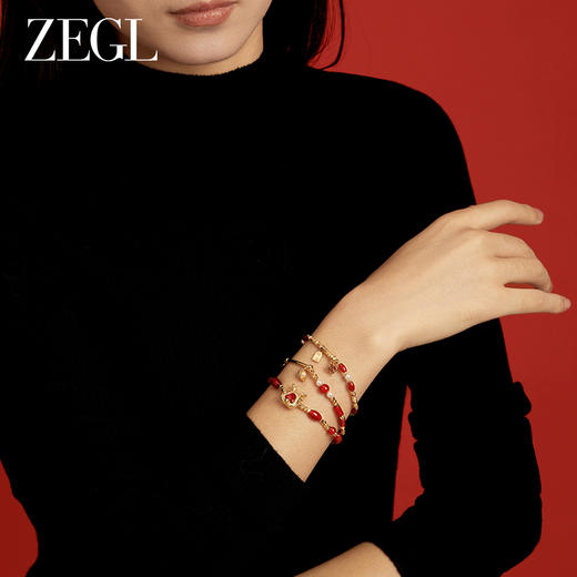 ZEGL设计师本命年龙系列红玛瑙手串女红色新年元宝手链送闺蜜手饰 商品图3