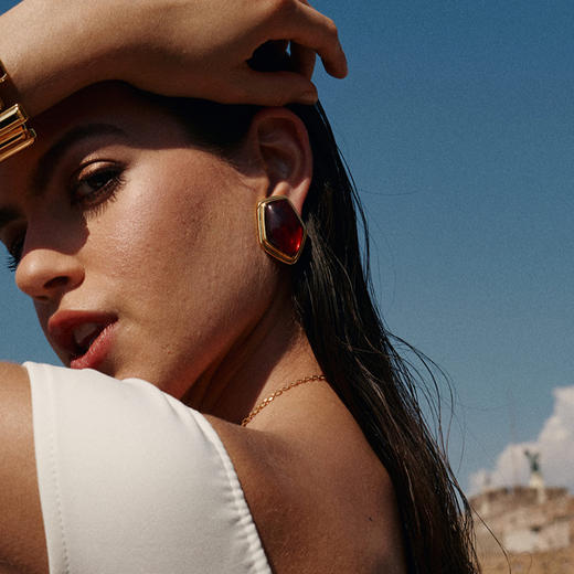 【范冰冰&王霏霏&李斯丹妮&刘忻同款】Retro Chic 意大利复古时尚首饰 红丝绒耳钉 商品图2