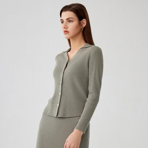 【抽条款纯羊绒套衫】羊绒世家秋冬新品100%山羊绒抽条修身商务风套衫 商品图2