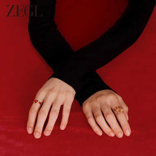 ZEGL设计师本命年龙系列红玛瑙戒指女生小众设计高级感新年食指戒 商品图8