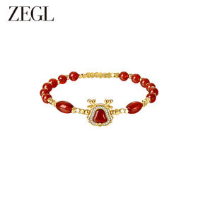 ZEGL设计师本命年龙系列红玛瑙手串女红色新年元宝手链送闺蜜手饰