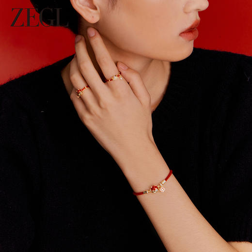 ZEGL设计师本命年龙系列感温变色红绳手链女轻奢小众精致新年手绳 商品图3