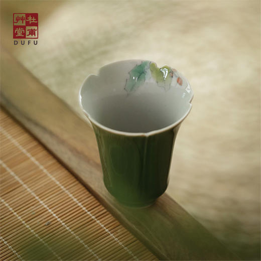 杜甫草堂【红绿相知对杯】家用对杯主人杯陶瓷小茶杯套装个人专用 博物馆文创茶杯 商品图2