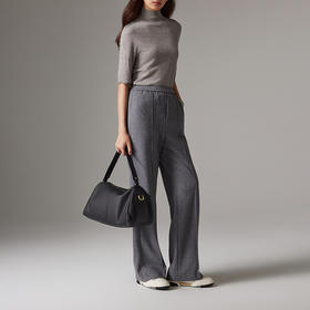 IN AND ON软糯秋冬新款经典休闲显瘦通勤羊毛针织直筒运动阔腿裤53786