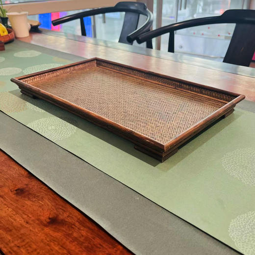 仿旧竹编大茶盘/功夫茶具收纳盘茶点盘 商品图0