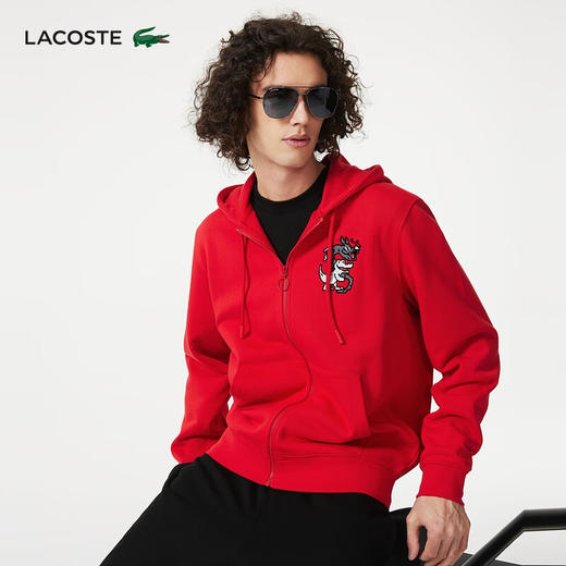 【海南专供价】Lacoste法国鳄鱼新款龙年新年系列男女同款连帽卫衣外套SH4758-98 商品图7