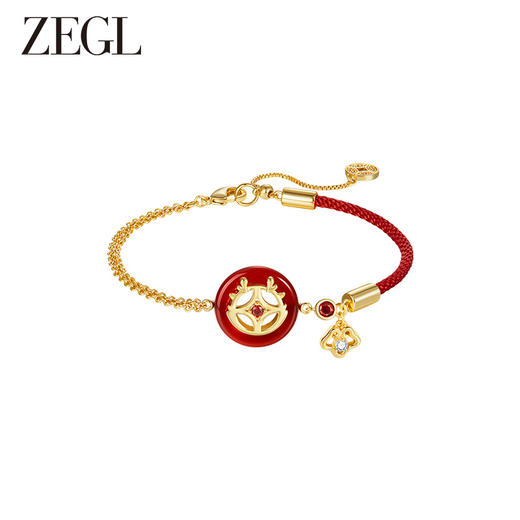 ZEGL设计师本命年龙系列红玛瑙手链女轻奢小众2024新年红绳手饰品 商品图0