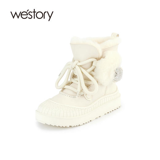 westory2023秋冬新款雪地靴女羊皮毛一体防滑厚底加厚保暖雪地靴W23DS83831 商品图2