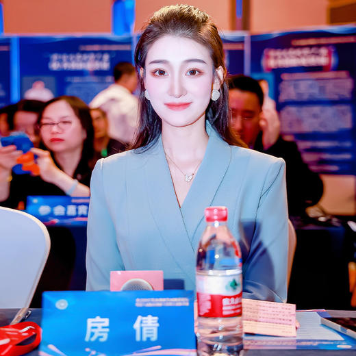 IWY/蓝色演讲比赛服装女七分袖端庄大气艺考主持人正装西装连衣裙Q963-L 商品图2