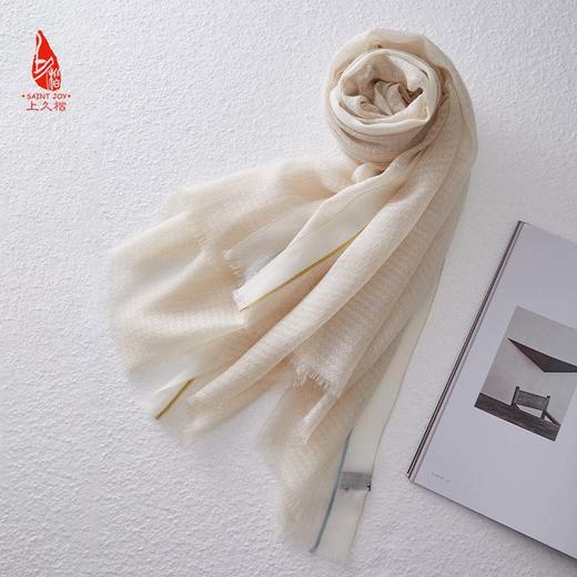 SAINTJOY/上久楷 羊绒围巾  披肩  羊绒色织彩格披肩 PJS23017 商品图10