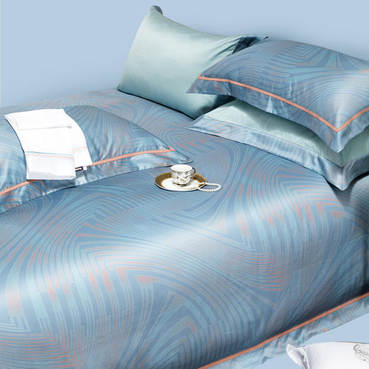 多喜爱 云丝缎几何肌理四件套 观如幻梦cs 商品图1