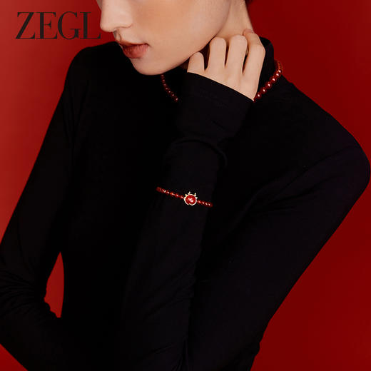ZEGL设计师本命年龙系列红玛瑙串珠手链女红色新年属龙手串手饰品 商品图1