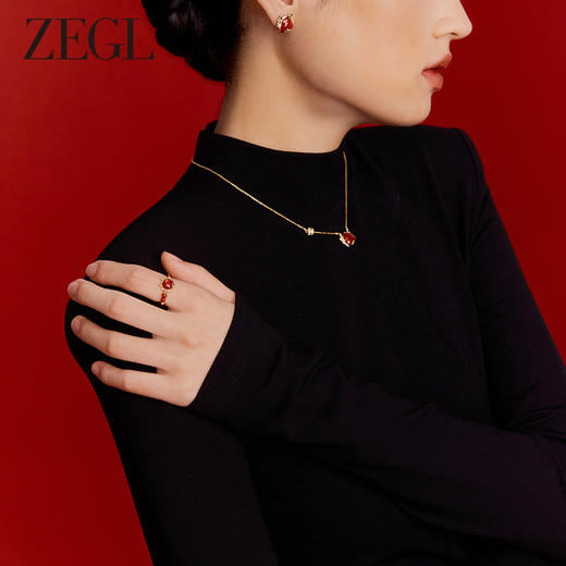 ZEGL设计师本命年龙系列红玛瑙戒指女生小众设计高级感新年食指戒 商品图6