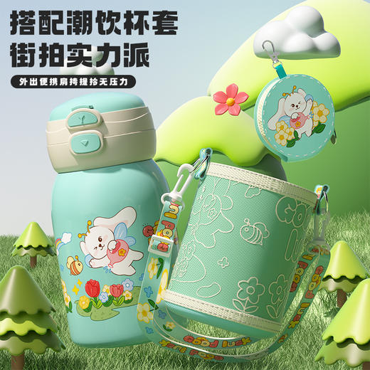 【316不锈钢❗️一盖双饮嘟嘟杯】萌趣潮趣双饮儿童保温杯卡通高颜值男女学生杯子可爱便携杯子 商品图1