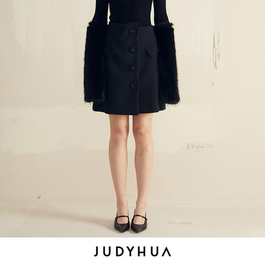 JUDYHUA 带盖设计小A短裙 商品图0