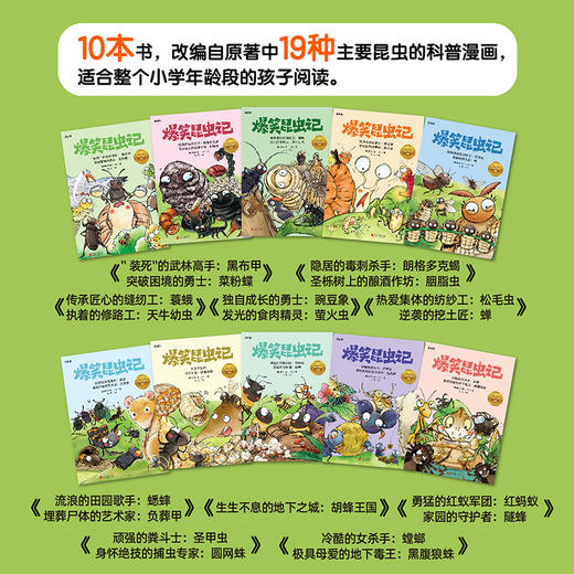 《爆笑昆虫记》全10册 7-12岁 90+漫画角色 1200+插画 23个细致、有趣的昆虫实验 19篇昆虫档案 111个知识点 给孩子严谨、扎实、丰富的昆虫科普 商品图4