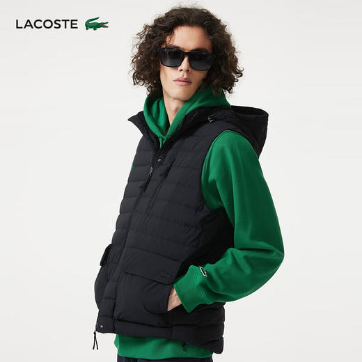 【海南专供价】Lacoste法国鳄鱼男士新款连帽可拆无袖休闲马甲外套BH8529-98 商品图1