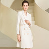 IWY/高端长袖西装连衣裙秋季米白套裙职业装演讲比赛服女正装裙子233021Q1 商品缩略图0