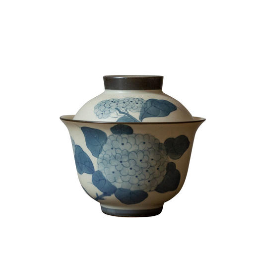 茶香记 手绘青花 绣球花无托盖碗（哑光）古意盎然  可赏可用 商品图4