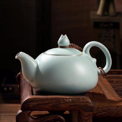 东道汝窑｜祈福平安茶壶组（天青·2023癸卯兔年） 商品图4