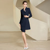 IWY/时尚藏青色长袖职业连衣裙女双排扣售楼部销售物业西装工作服233022Q1 商品缩略图4