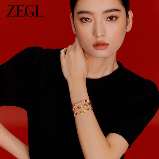 ZEGL设计师本命年龙系列红玛瑙手串女红色新年元宝手链送闺蜜手饰 商品图6