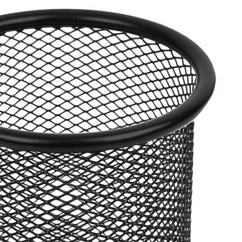 西玛（SIMAA）方形笔筒网纹防锈办公金属 创意简约桌面收纳 银色20245 商品图1