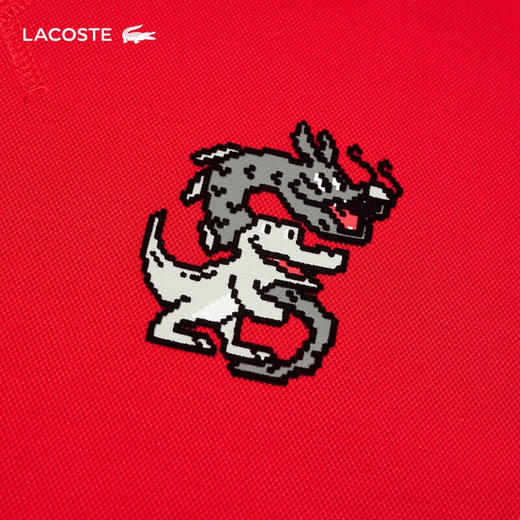 Lacoste法国鳄鱼新款龙年新年系列女装红色连帽卫衣连衣裙EF5805-98 商品图4