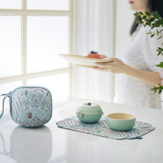 万仟堂  平安客·快客杯 湖绿釉 商品图3