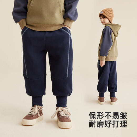 【温暖厚实】亲子款撞色明线加绒卫裤PQK2337 商品图3