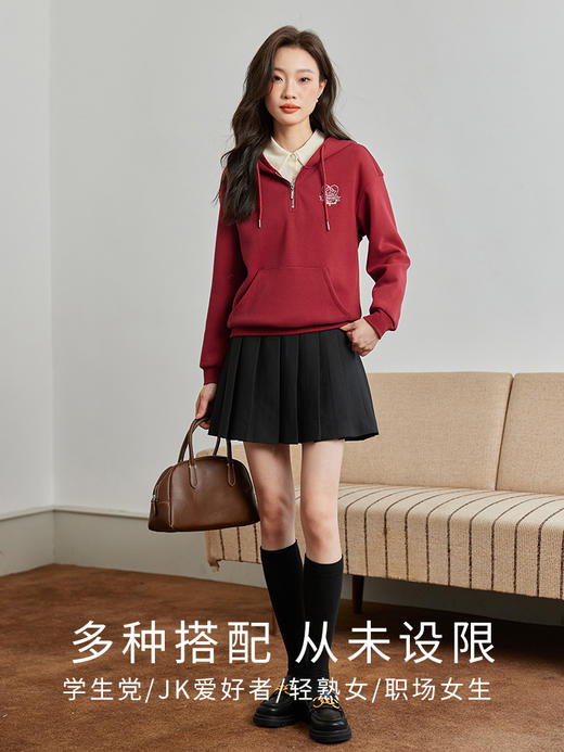 【79元福袋，不支持退换】熙世界美拉德棕色百褶裙女2025秋冬季高腰显瘦防走光短裙半身裙子 商品图2