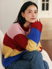 HeyDress彩色条纹毛衣女秋冬宽松撞色设计感针织衫别致多巴胺上衣 商品缩略图4