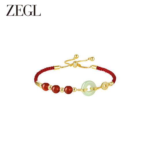 ZEGL龙年本命年平安扣手链女红玛瑙轻奢小众精致2024新年闺蜜手饰 商品图0