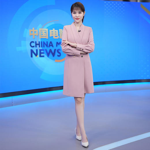 IWY/粉色播音艺考主持人正装女修身显瘦职业装气质西装连连衣231035Q1 商品图3