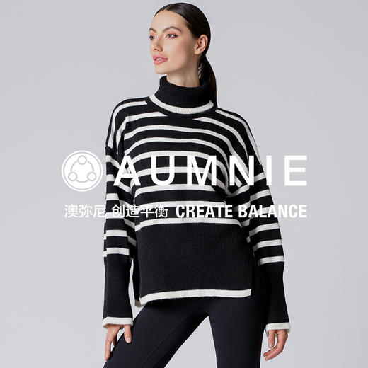 【新品】黑白条纹高领毛衣 RELAXED STRIPED TURTLENECK SWEATER 商品图1