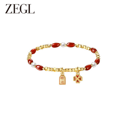 ZEGL设计师本命年龙系列红玛瑙手串女红色新年元宝手链送闺蜜手饰 商品图1