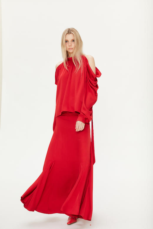 Pola褶裥垂坠鱼尾超长半身裙 商品图5