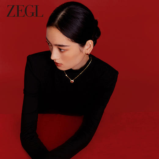ZEGL设计师本命年龙系列红玛瑙项链女生小众2024新年S925银锁骨链 商品图3