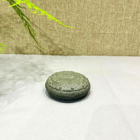 8cm迷你石鼓青石底座茶托杯托扁圆摆件