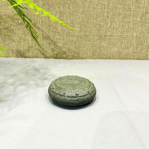 8cm迷你石鼓青石底座茶托杯托扁圆摆件 商品图0