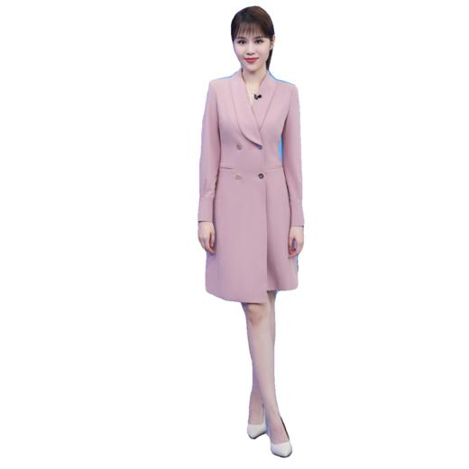 IWY/粉色播音艺考主持人正装女修身显瘦职业装气质西装连连衣231035Q1 商品图2