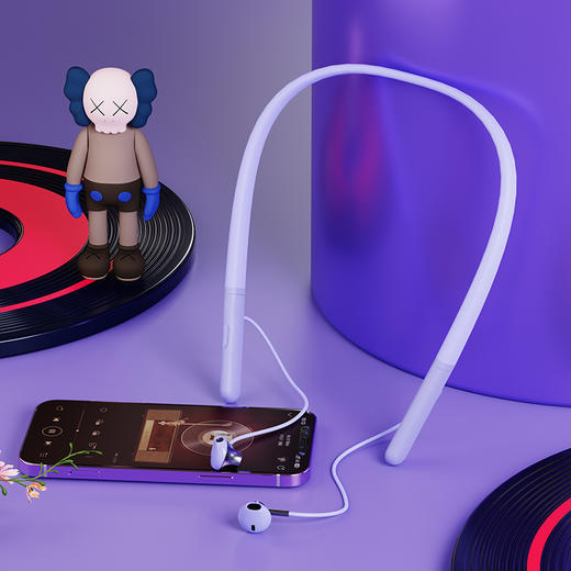 【自营】沃品颈戴式运动蓝牙耳机 BT33浅蓝/浅绿可选 商品图1