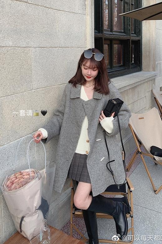 金蘑菇菇（奶昔米 短M、布鲁灰 长S）【格兰堡少女】定制牛角扣+嵿配羊驼加码克重！ 商品图5