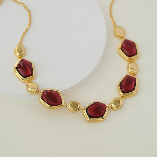 【瞿颖&刘忻同款】Retro Chic 意大利复古时尚首饰 红丝绒项链 商品图1